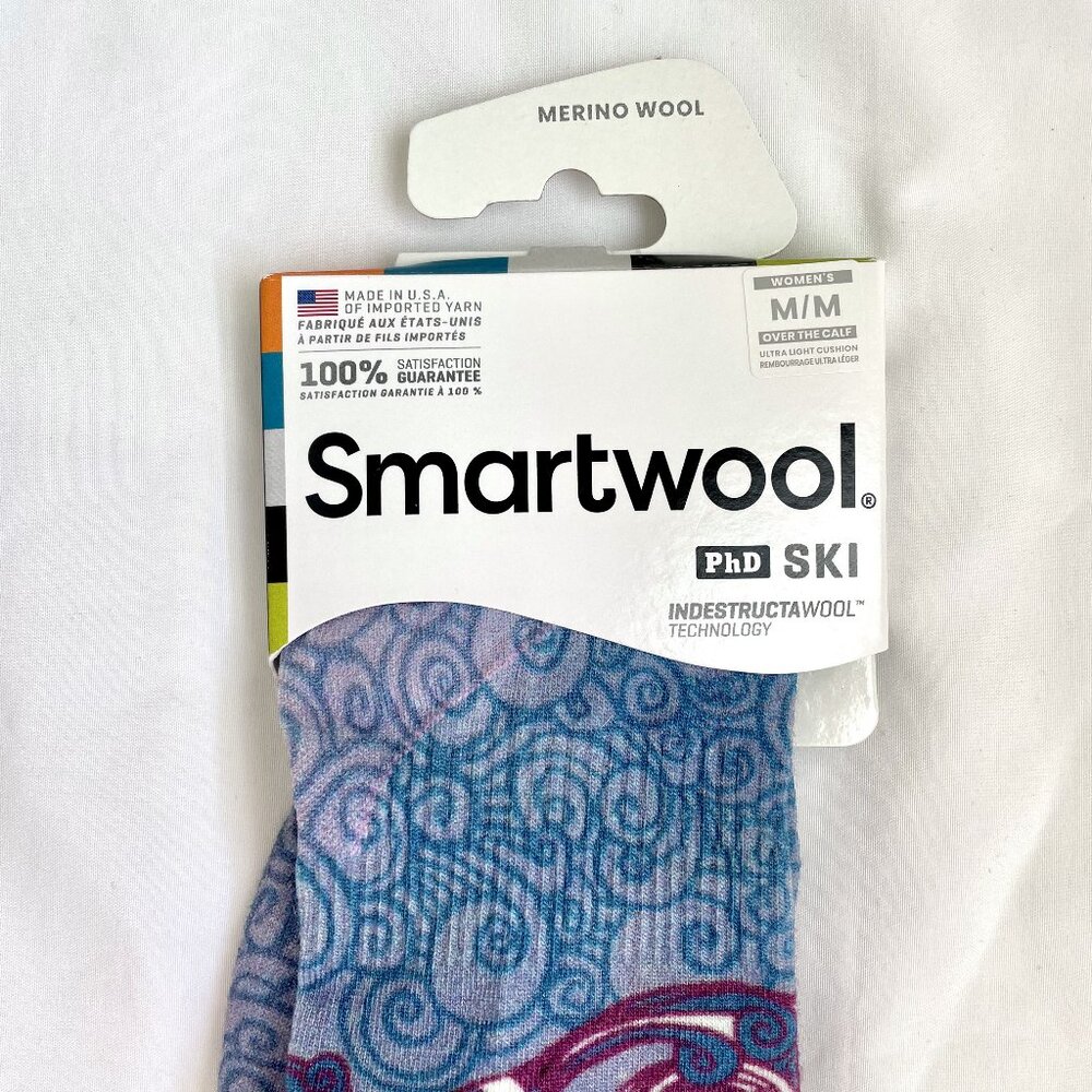 NWT Smartwool PhD Ski Merino Wool Sock, Women's M, Purple Mist | Snow, Winter